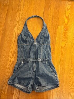 Vintage Guess Denim Halter Romper One-Piece